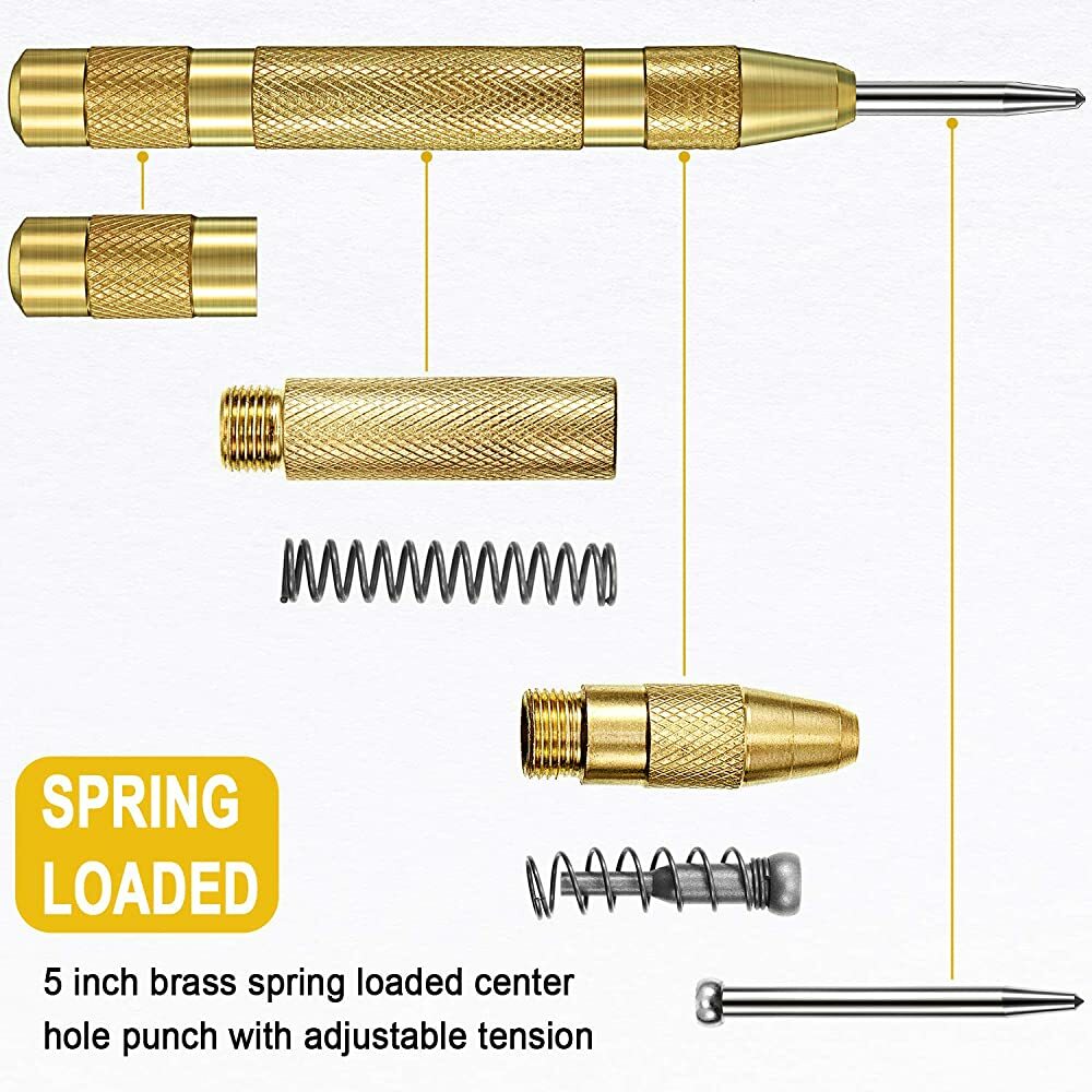 2PCS Automatic Center Punch Strikes Surface Hammer Spring Loaded Window Breaker