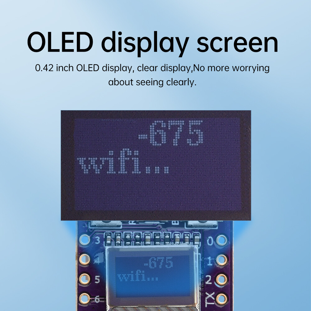 ESP32-C3 0.42-inch OLED WIFI Bluetooth Development Board Type-C 4M SPI Flash