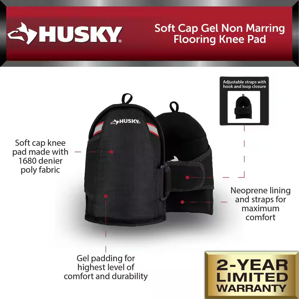 Soft Cap Gel Non Marring Flooring Work Knee Pads (1-Pair)