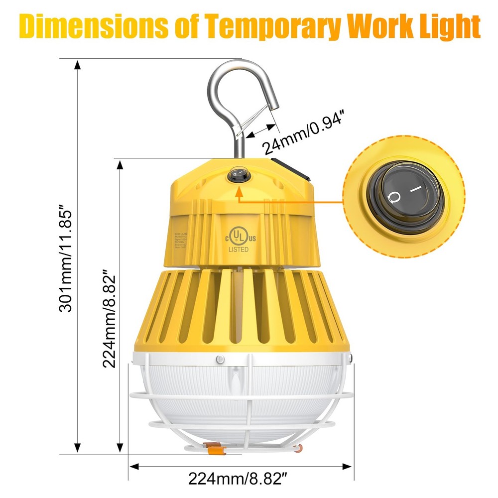 100Watt LED Temporary Work Light Linkable Construction Tunnel Warehouse Lighting