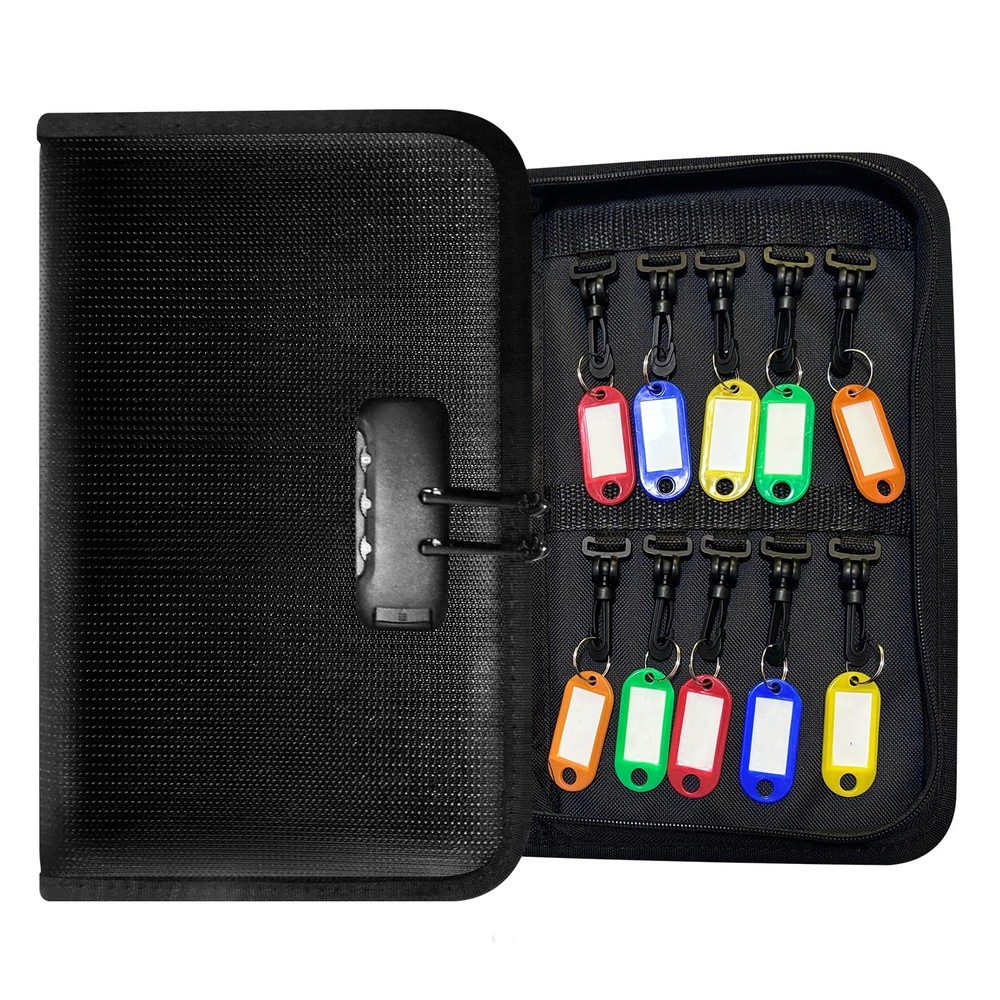 20 Position Key Organizer with Combination Lock Waterproof Fireproof Key Stor...