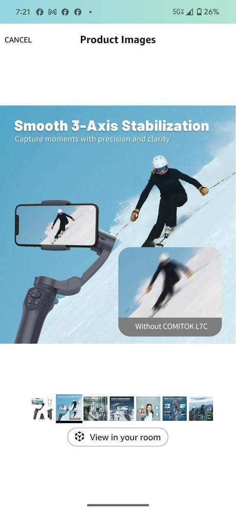 COMITOK L7C Pro, Gimbal stabilizer for iPhone, Phone Stabilizer for Video...