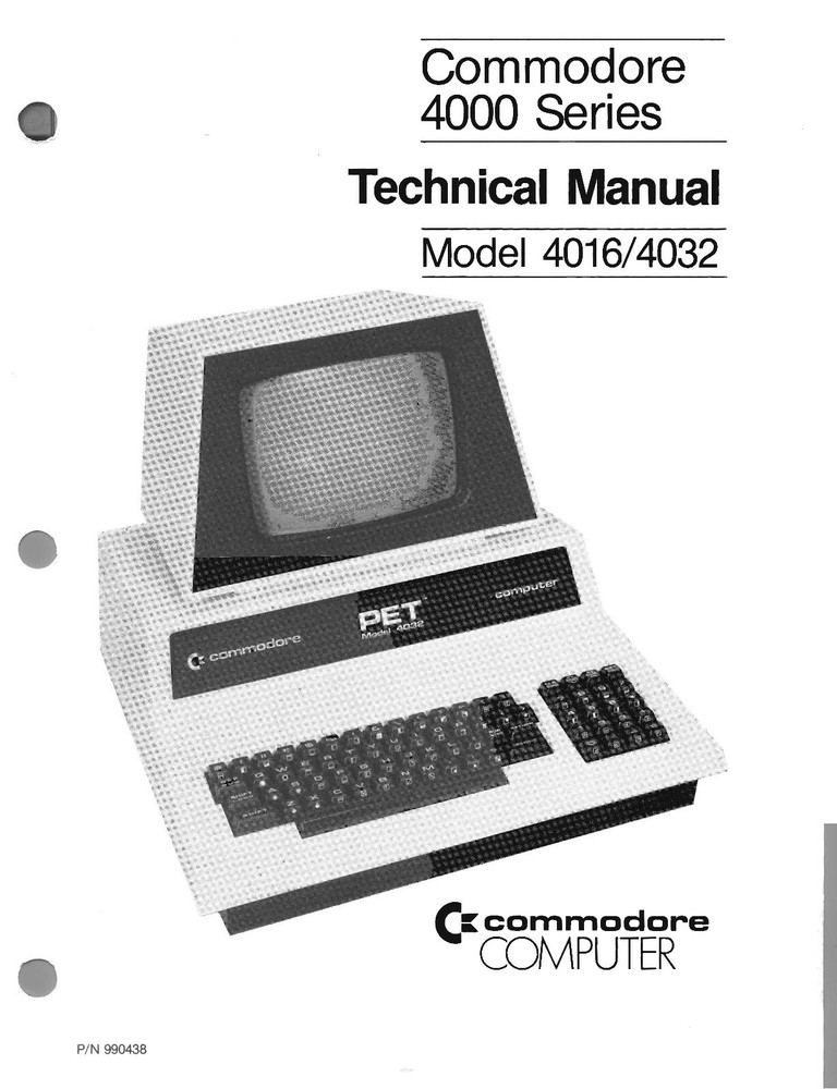 Commodore 4000 Series TECHNICAL Manual 4016 4032 COIL Bound W/ Schematics