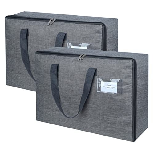 2 Pack Large Moisture-Proof Storage Gray Linen looking water-resistant bag