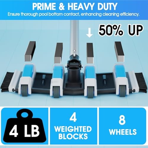 Enhanced Pool Vacuum Head with Direction 4LB-Upgrade Direction-Control (Blue)
