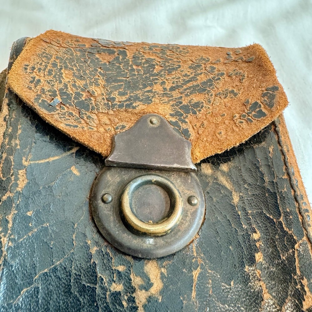 OLD Vintage Leather Case For German & Kodak Folding Bellows Camera - Functional