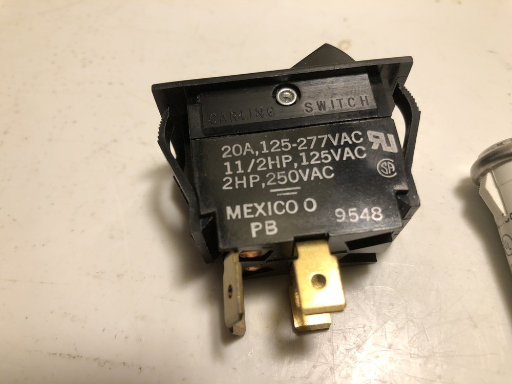 Bloomfield Main Switch 8528-40 Brew Start Switch 2E-70733 and Pilot Light Green