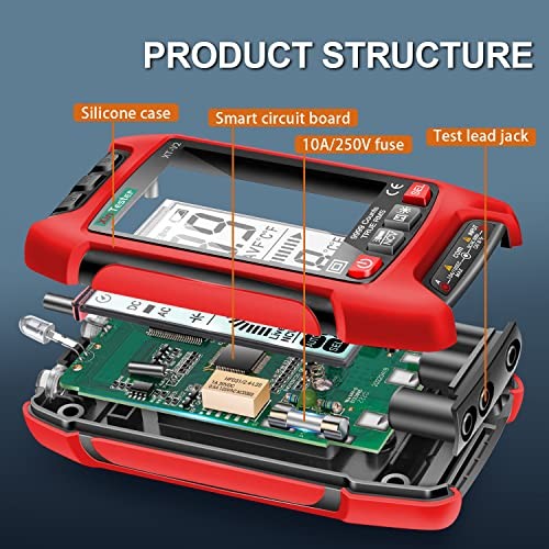 Digital Multimeter, 9999 Counts TRMS Auto-Ranging Voltmeter, Accurately FS2202