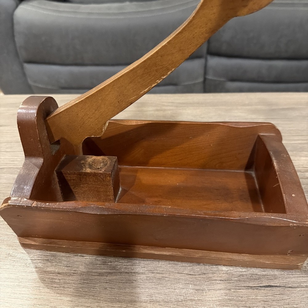 Vintage Wooden Nutcracker and Nut Bowl