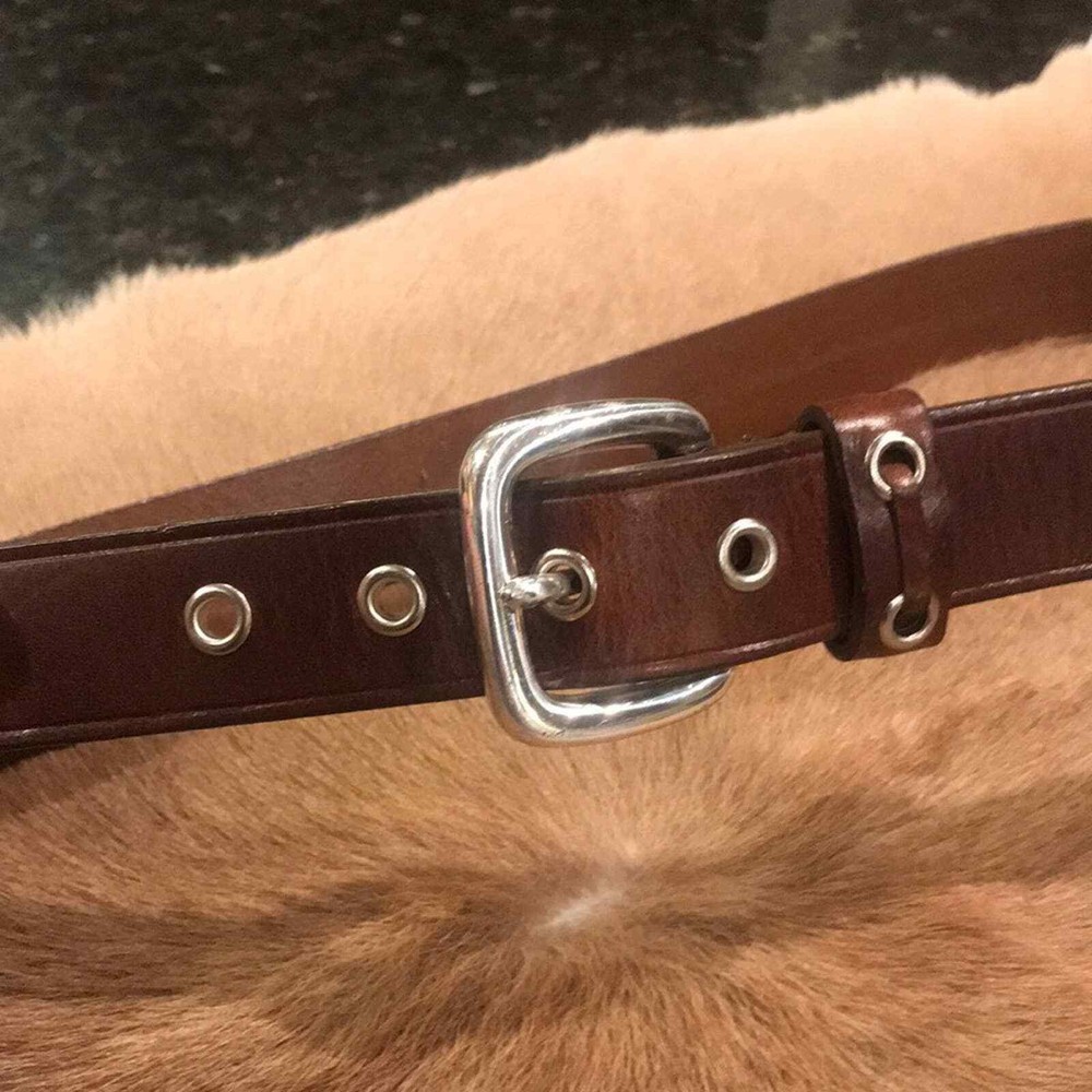 Nine West Brown Italian Bridle Leather Belt Large
