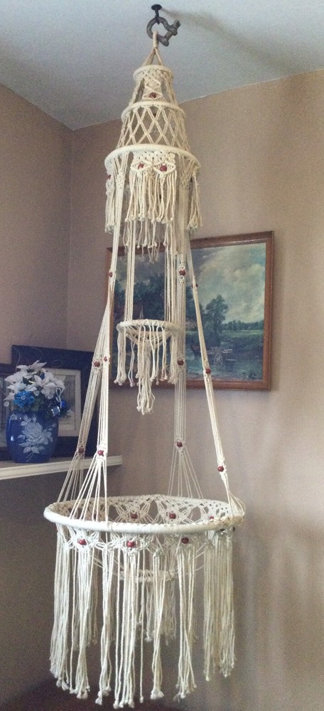 Huge Vintage Macrame Plant Hanger 80”