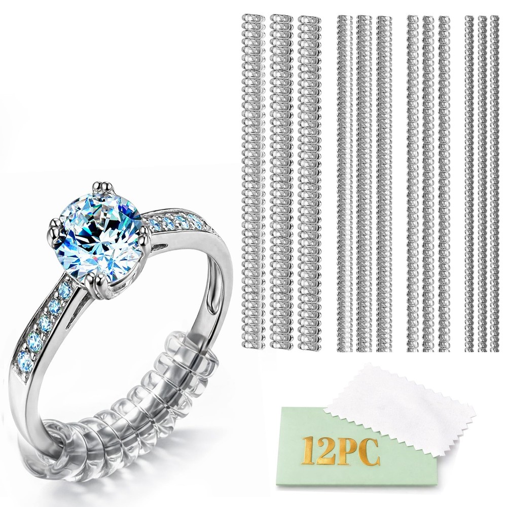 Ring Sizer Adjuster for Loose Rings – 12 Pack Invisible Guards, clear