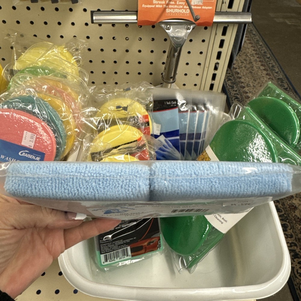 Captain's Choice Microfiber Wax Applicator Pad, Blue - Pack of 2