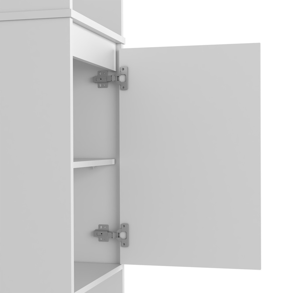 Eiffel Kitchen Pantry, Two External Shelves, Single Door Cabinet, Two Interior