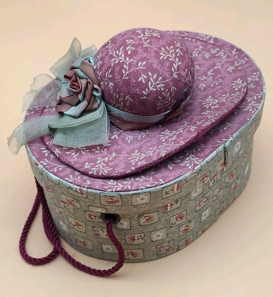 Granny-core Sewing Box/Basket Loaded With Assorted Sewing Notions
