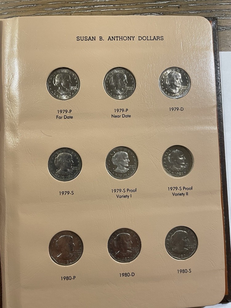 Susan B Anthony Dollars 1979 to 1999 including proof only issues