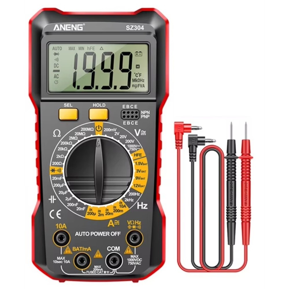 SZ304 Digital Multimeter True RMS Handheld Multifunction High Precision Ste4256