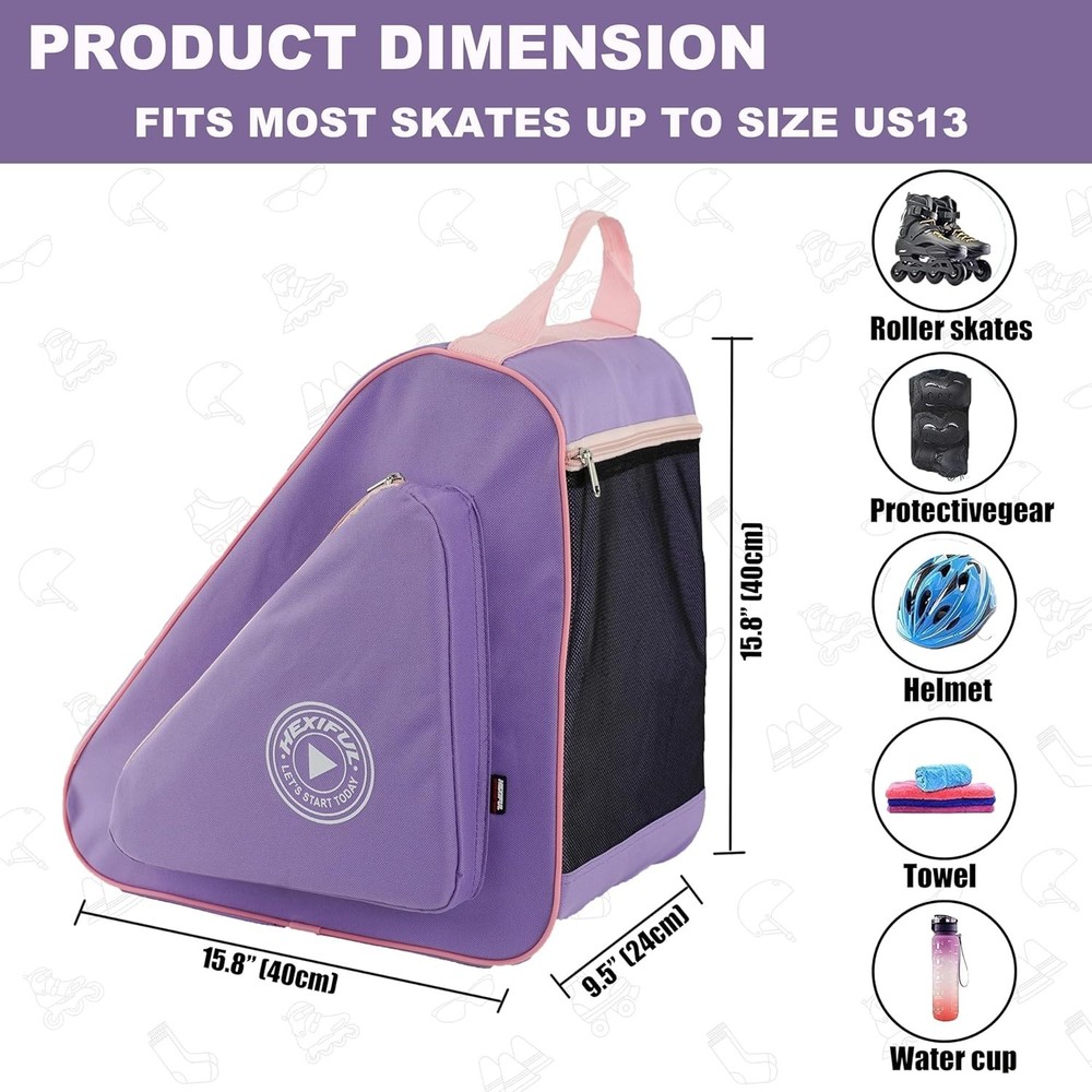 Waterproof Skate Bag for Ice, Inline & Roller Skates – Multiple Colors