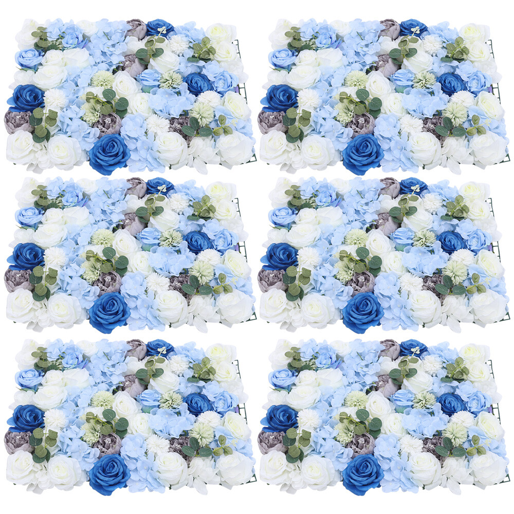6PCS Artificial Flower Wall Panel Floral Panel Background Wedding Party Decor US
