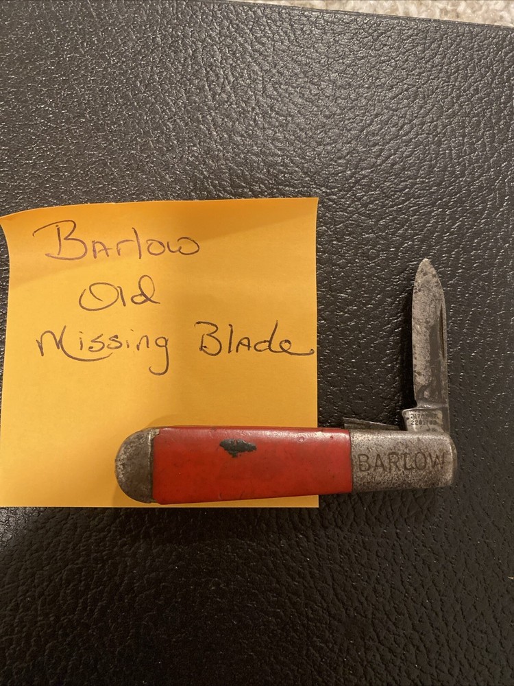 Vintage Barlow Pocket Knife *missing Blade/cracked Case*
