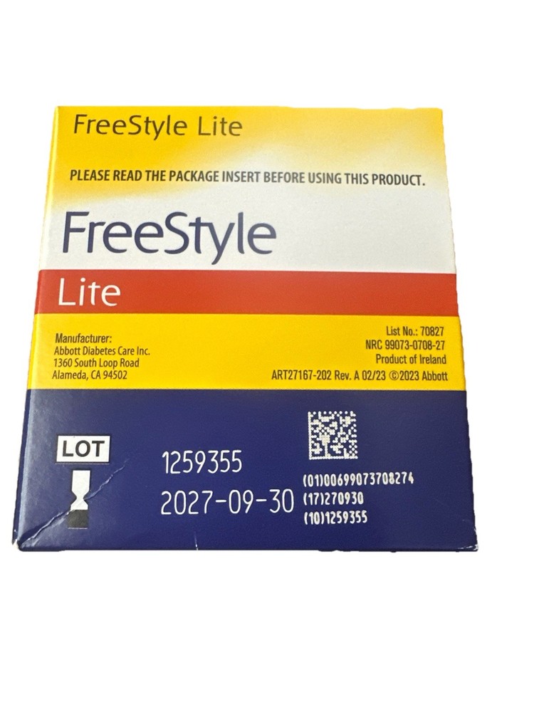 Freestyle Lite Blood Glucose Test Strips - 100 Count
