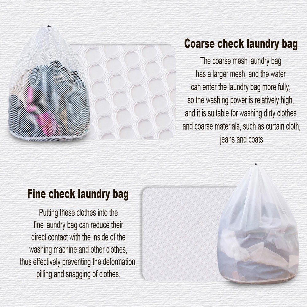 Extra Large Mesh Laundry Bags Washing Bag 2Pack Delicates Bag and Pull net st...