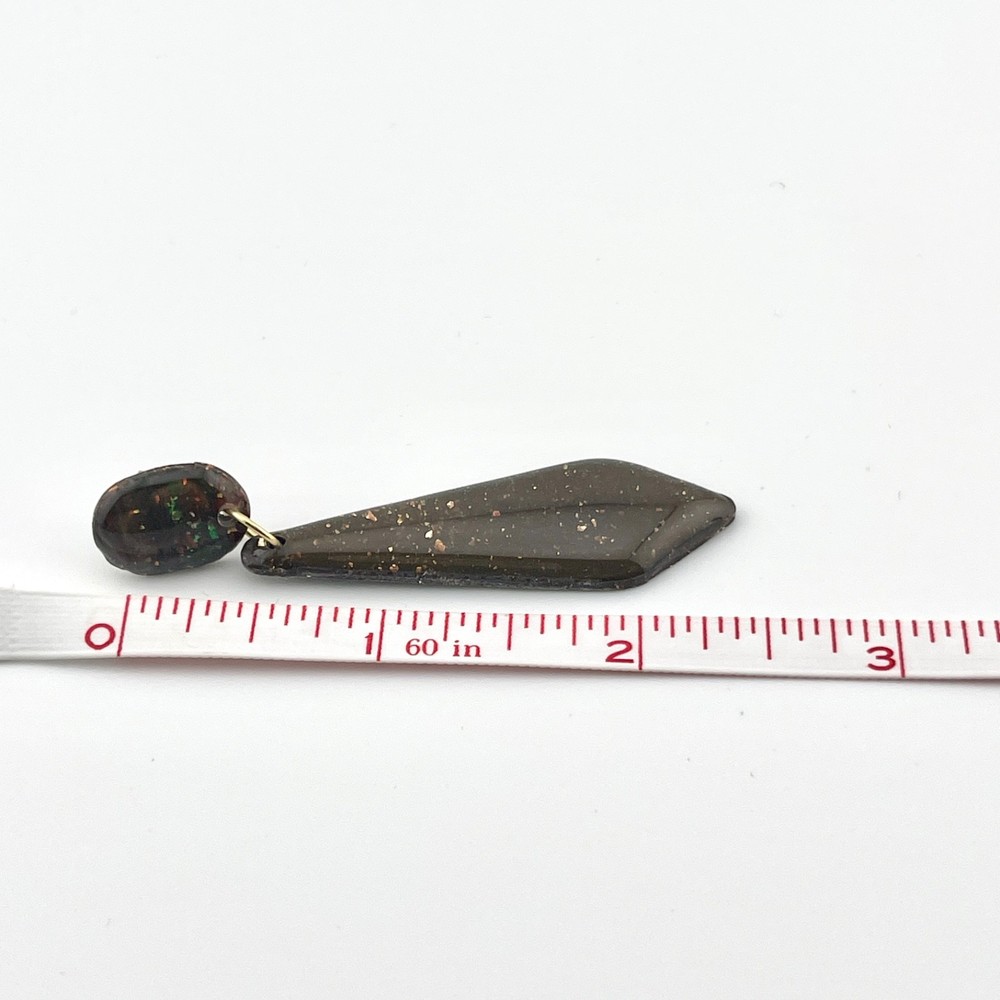 Earring: 2.5in Handmade Multicolor Polymer Clay Stud Dangles
