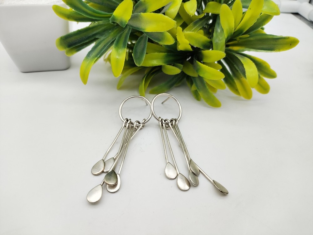 Beautiful 925 Sterling Silver Feathered Handmade Solid Earrings