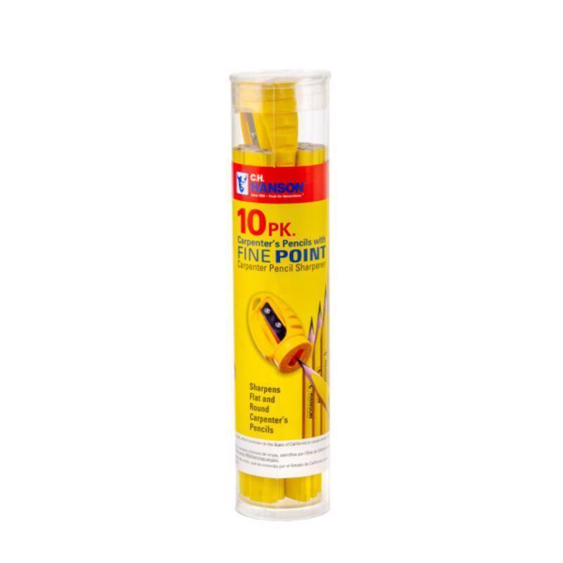 C.H. Hanson 2 in. L Carpenter Pencil and Sharpener Yellow