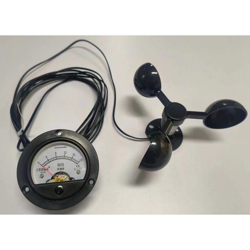 Wind Speed Sensor 3 Cup Anemometer Automatic Display With Self Powered Meter