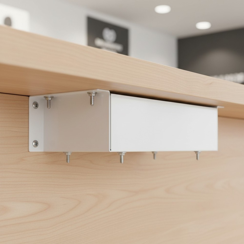 Space-Saving Cash Drawer Bracket for Under Desk - Secure & Sturdy Installation