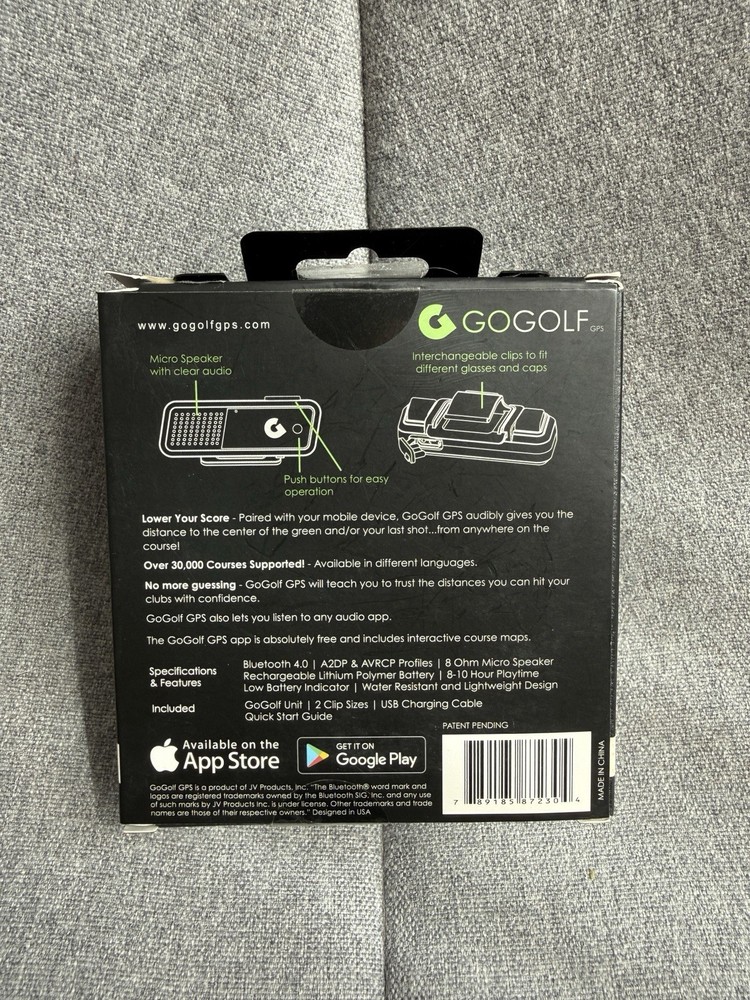 GOGOLF Wearable Audio Golf Gps "Hear The Distance" Bluetooth iPhone Android