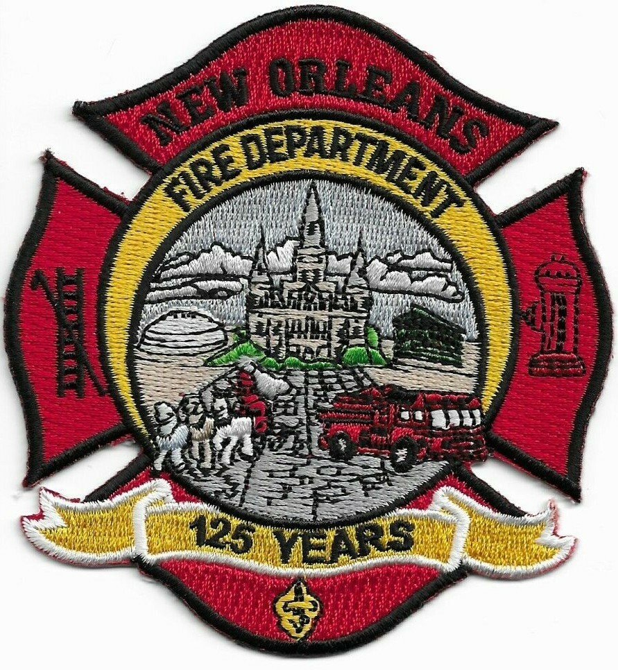 Louisiana  Fire Patch  "125 Years small" (3.5" x 3.75" size)  fire patch