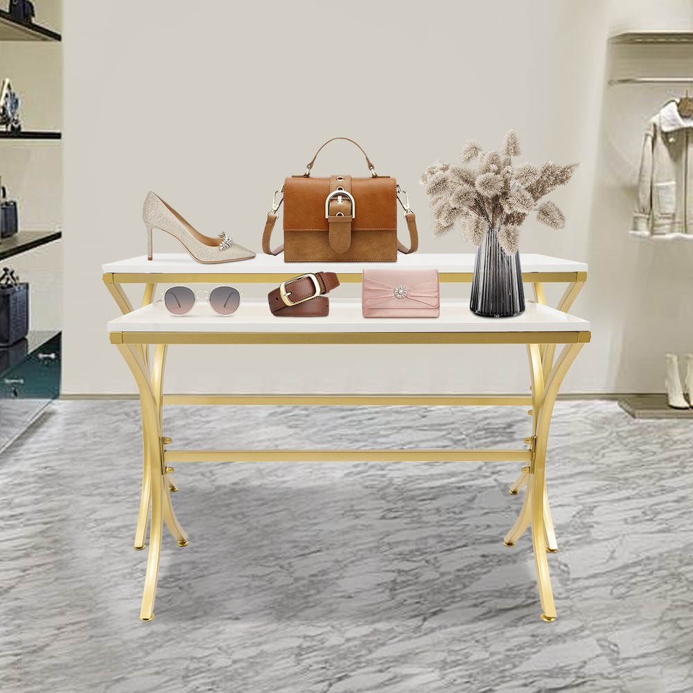 2pcs Handbag Display Stands, Display Riser Shelves, Modern Nesting Tables