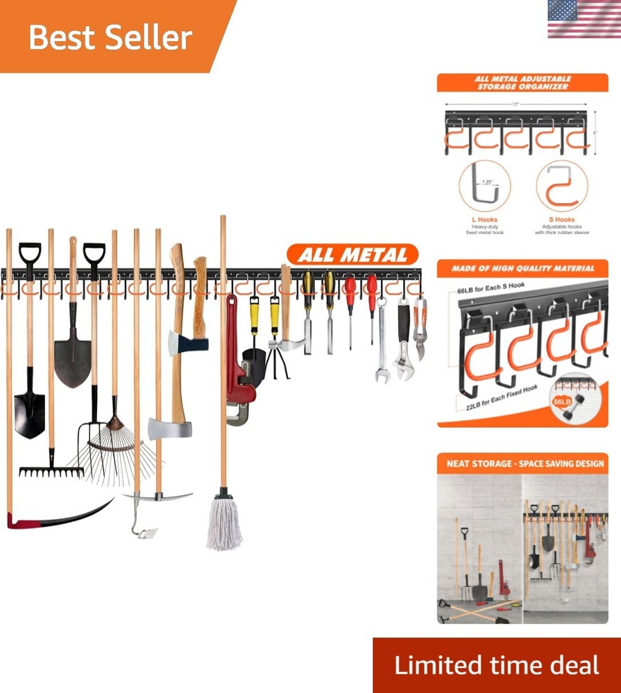 68'' Metal Wall-Mounted Tool Storage Solution - Heavy Duty and Easy to Install