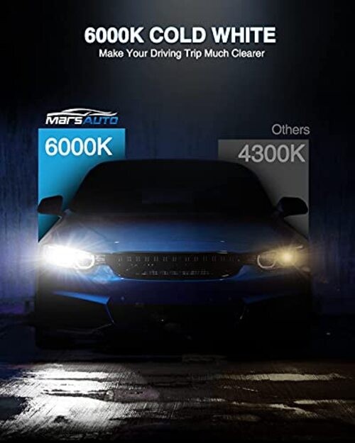 D3S HID Headlight Bulbs, 6000K Cold White, Xenon Replacement Bulb, 5 Years