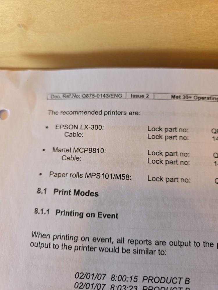 Lock inspection system met 3+ manual