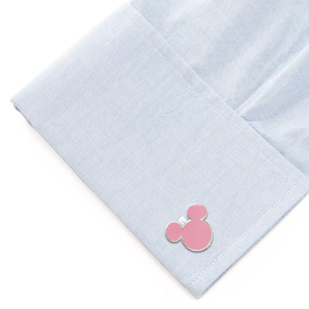 Disney Mickey Mouse Silhouette Pink Cufflinks