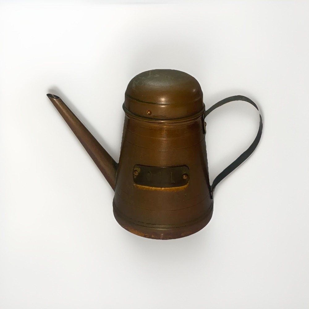 Vintage Copper Olive Oil Can