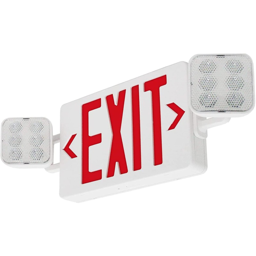 OSTEK LED Exit Sign with Emergency Light, Double-Sided Red Exit Sign Combo wi...