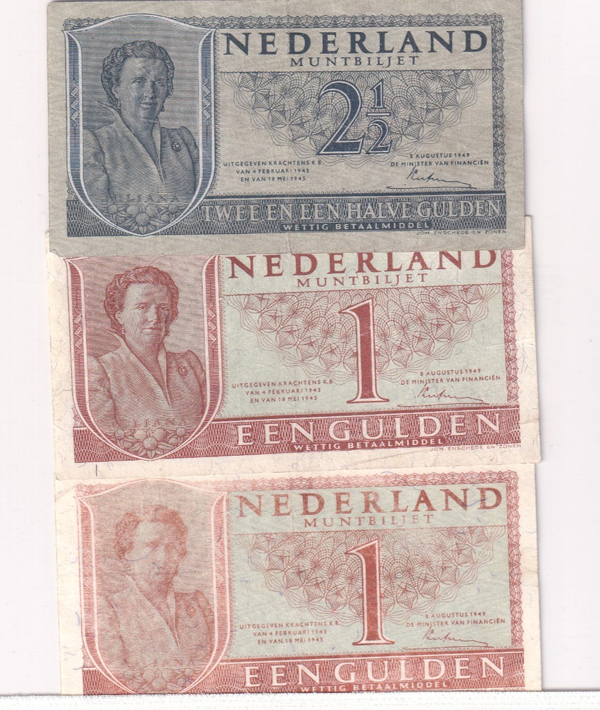 Netherlands 1949 3 Note Collectors Set