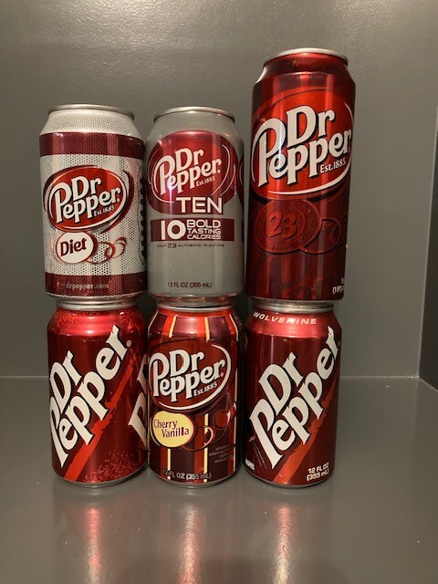 Six Pack Dr Pepper Cans Mixed Lot