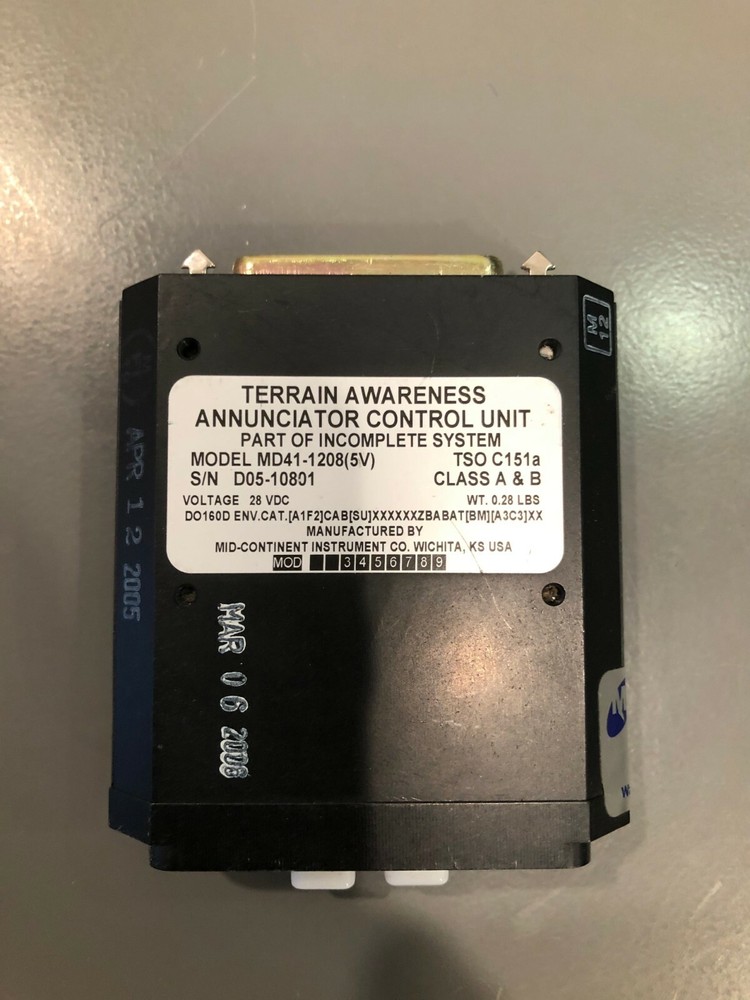 Terrain Awareness Annunciator Control Unit, MD41-1208