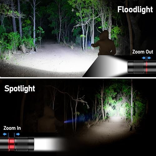 Flashlight Rechargeable, High Lumens Flashlight, Super Bright 1 Pack Black