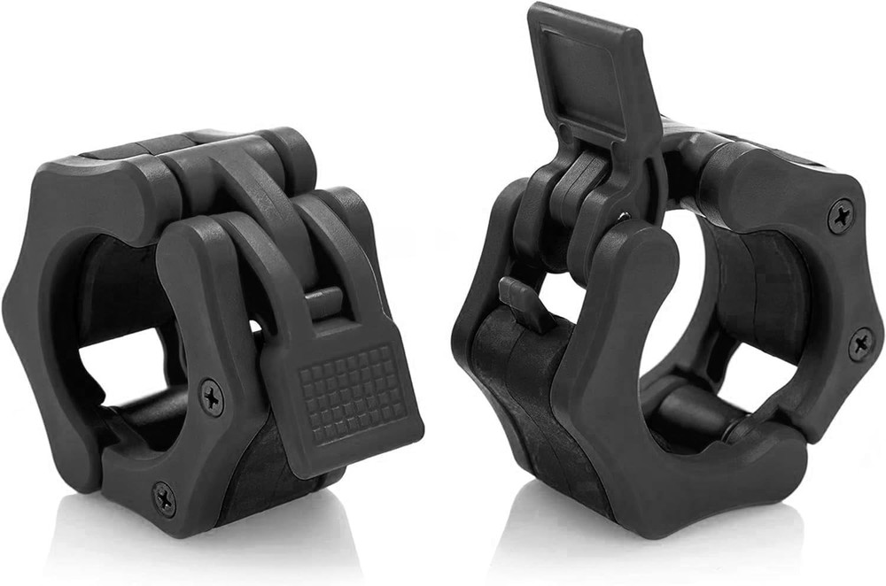 Sleek Black Barbell Collars - Quick Locking System for Ultimate Training Ease