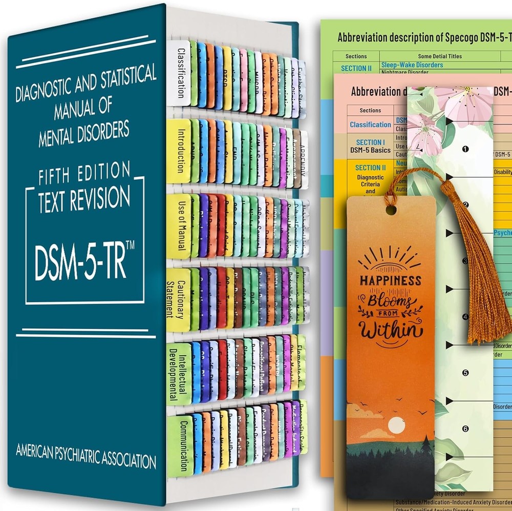 Index Tabs for DSM-5-TR 2022, Color-Coded and Laminated DSM-V-TR for...