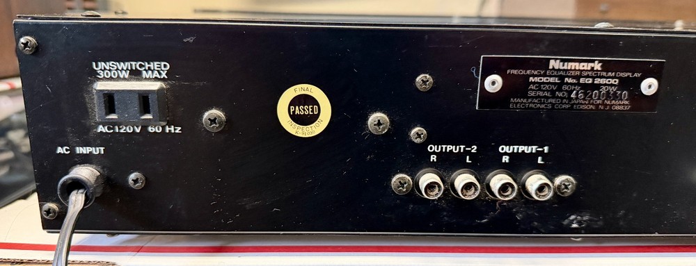 Numark EQ 2600 Tone Computer Display Stereo Frequency Equalizer Tested SEE VIDEO