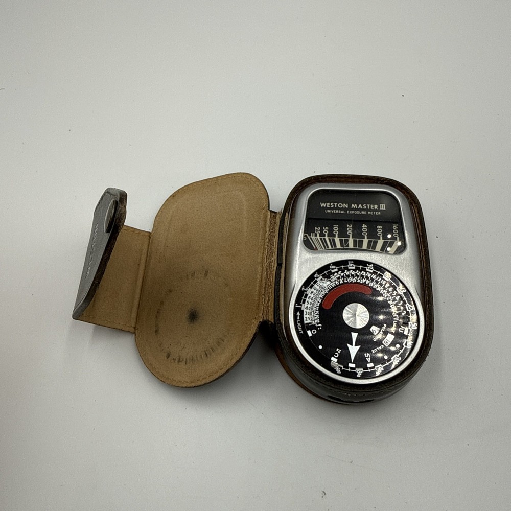 WESTON MASTER III UNIVERSAL EXPOSURE METER MODEL 737 Working Tested Leather Case