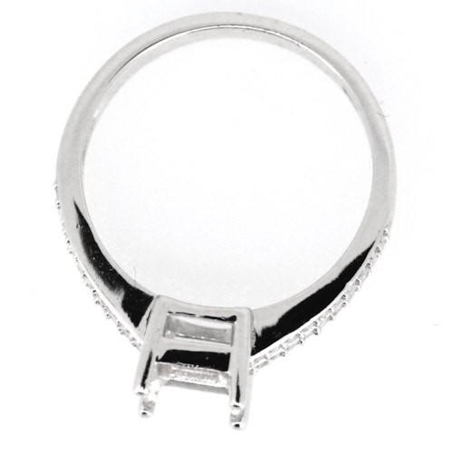 Sterling Silver Semi Mount Ring Setting Oct 7x5mm Split Shank
