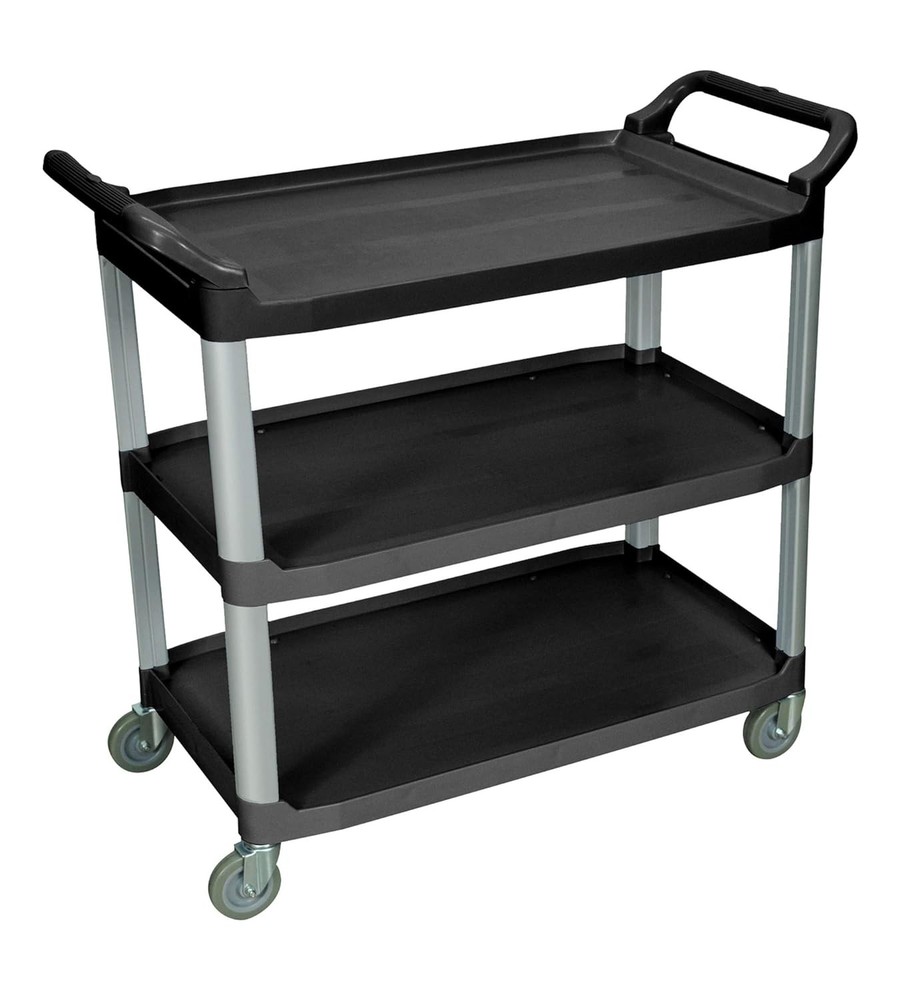 Home Office Large Multipurpose Three Shelves Serving Cart Black